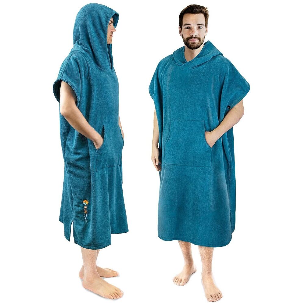 Surf Poncho Changing Robe with Hood, Thick Quick Dry Microfiber Wetsuit